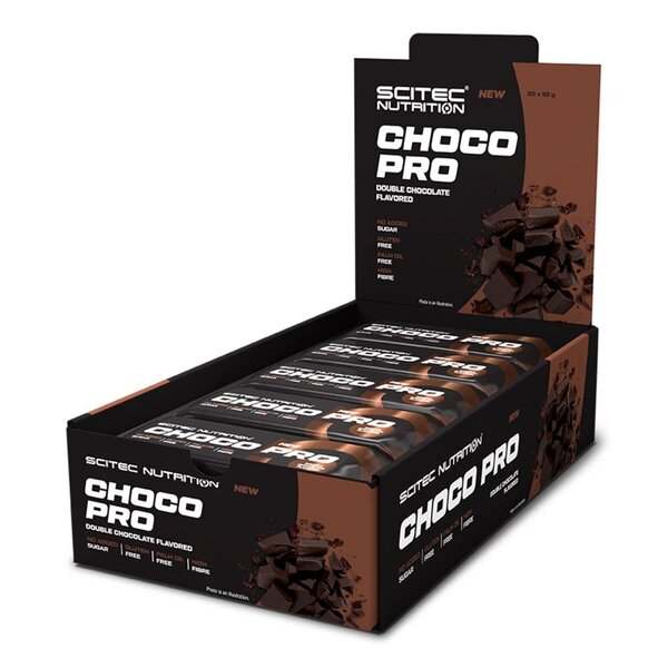 SciTec Choco Pro Bar, Double Chocolate - 20 x 50g