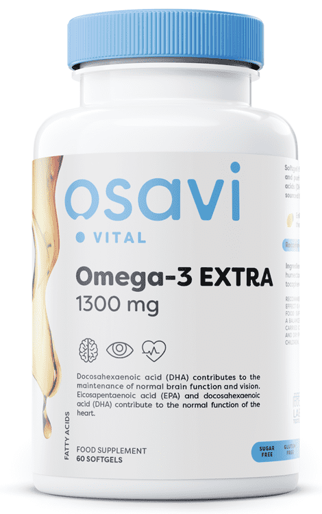 Osavi Omega-3 Extra Molecularly Distilled, 1300mg (Lemon) - 60 softgels