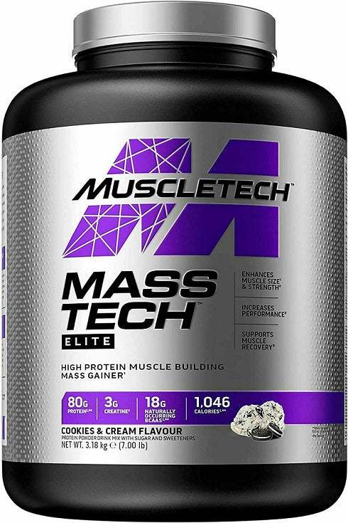 MuscleTech Mass-Tech Elite, Cookies & Cream - 3180 grams