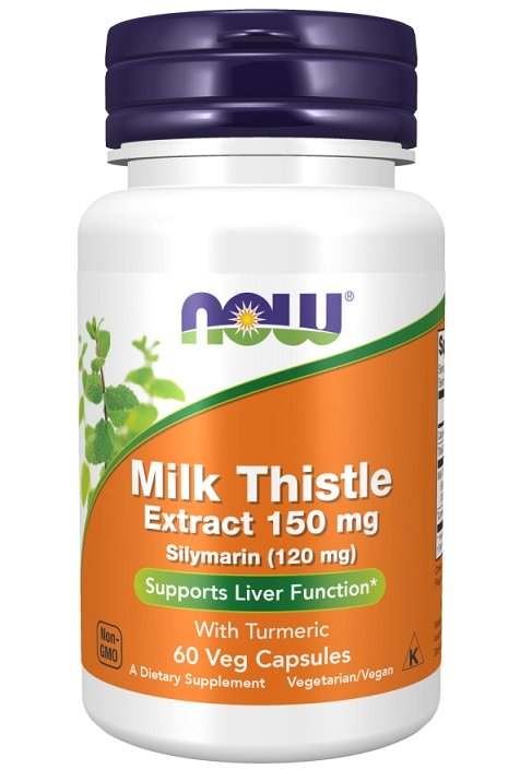 NOW Foods Milk Thistle Extract with Turmeric, 150mg - 60 vcaps