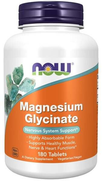 NOW Foods Magnesium Glycinate - 180 tablets