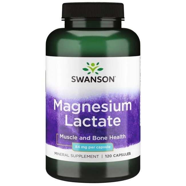 Swanson Magnesium Lactate, 84mg - 120 caps