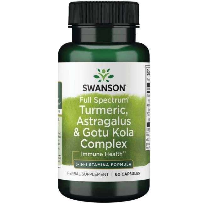 Swanson Full Spectrum Turmeric, Astragalus & Gotu Kola Complex - 60 caps