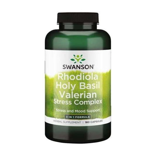 Swanson Rhodiola Holy Basil Valerian Stress Complex - 180 caps