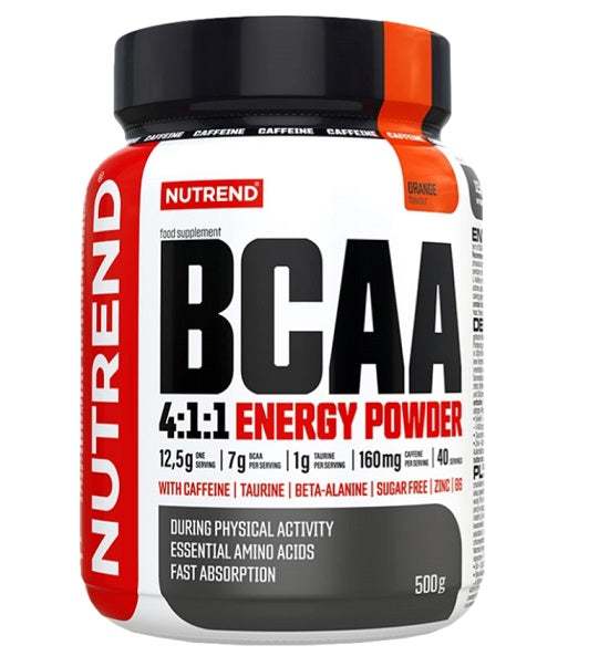 Nutrend BCAA 4:1:1 Energy Powder, Orange - 500 grams