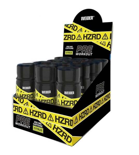 Weider HZRD Pre Workout Shot, Citrus - 12 x 60 ml.