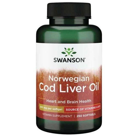 Swanson Cod Liver Oil, 350mg - 250 softgels