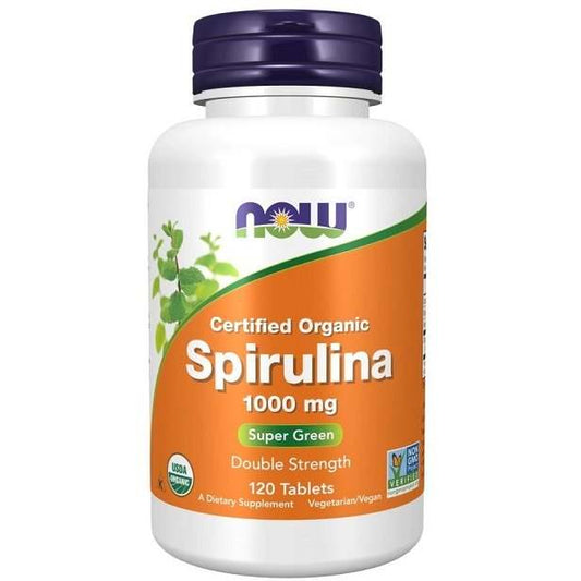 NOW Foods Spirulina Organic, 1000mg - 120 tablets