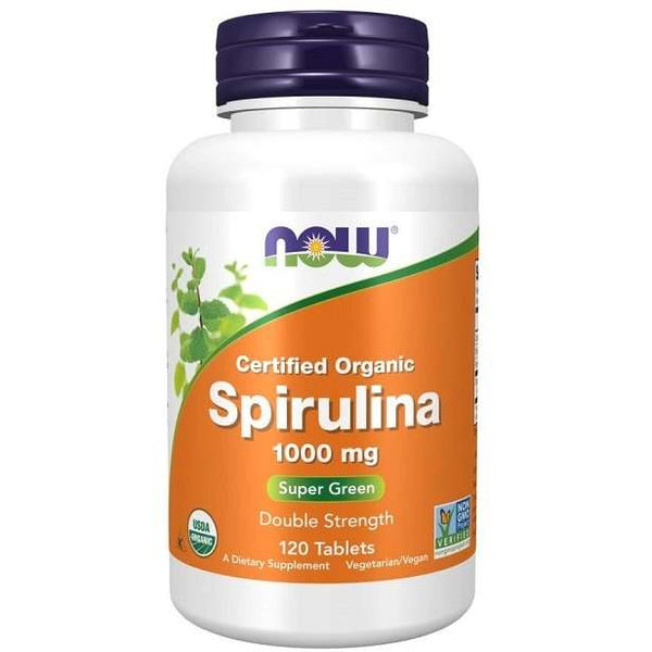 NOW Foods Spirulina Organic, 1000mg - 120 tablets