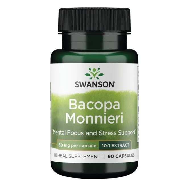 Swanson Bacopa Monnieri 10:1 Extract, 50mg - 90 caps