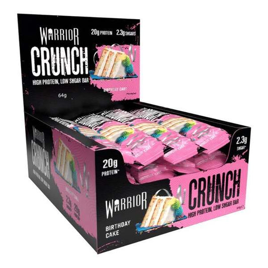 Warrior Crunch Bar, Birthday Cake - 12 bars