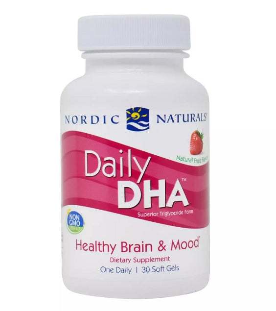 Nordic Naturals Daily DHA, Strawberry - 30 softgels