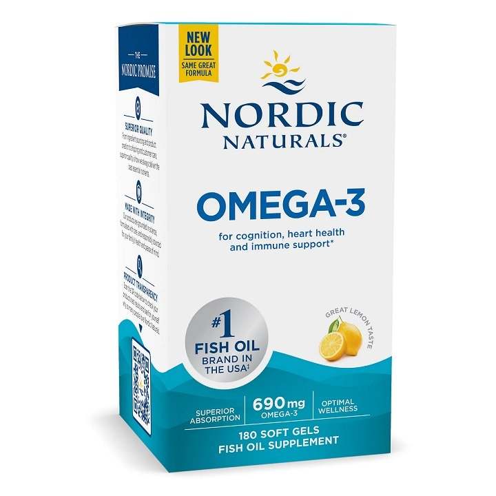 Nordic Naturals Omega-3, 690mg Lemon (EAN 768990037603) - 180 softgels