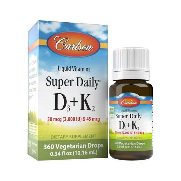 Carlson Labs Super Daily D3 + K2, 2000 IU - 10 ml.