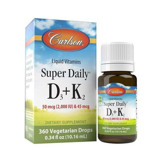 Carlson Labs Super Daily D3 + K2, 2000 IU - 10 ml.