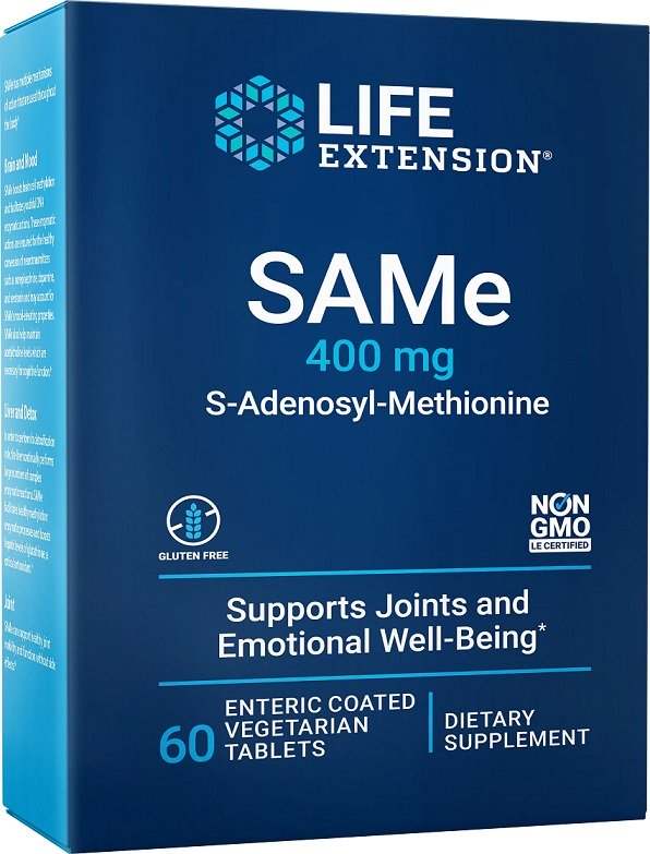 Life Extension SAMe S-Adenosyl-Methionine, 400mg - 60 enteric coated tabs