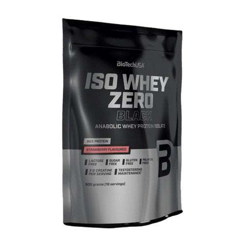 BioTechUSA Iso Whey Zero Black, Strawberry - 500 grams