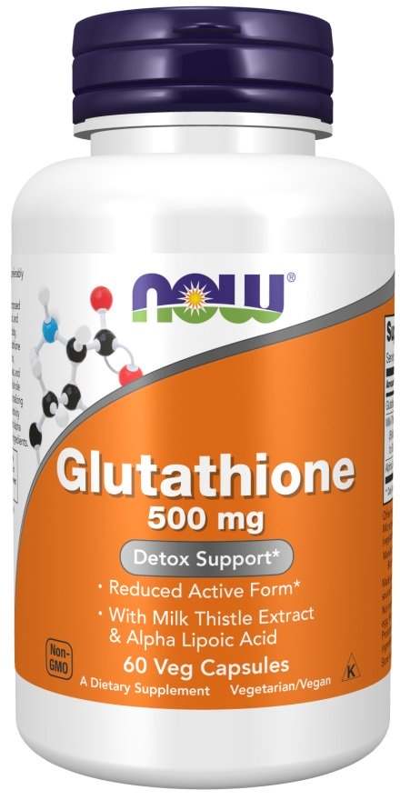 NOW Foods Glutathione with Milk Thistle Extract & Alpha Lipoic Acid, 500mg - 60 vcaps