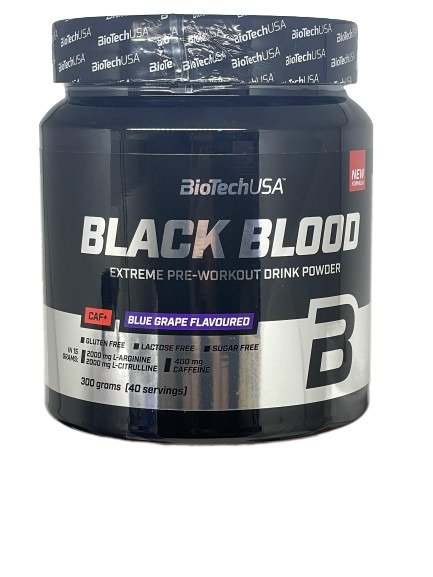 BioTechUSA Black Blood CAF+, Blueberry - 300 grams