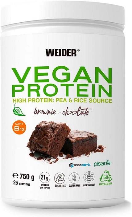 Weider Vegan Protein, Brownie Chocolate - 750 grams