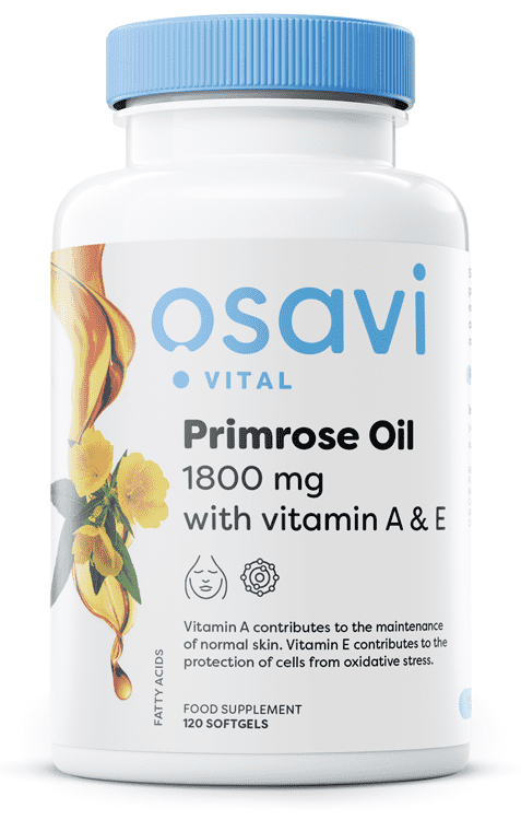 Osavi Primrose Oil with Vitamin A & E, 1800mg - 120 softgels