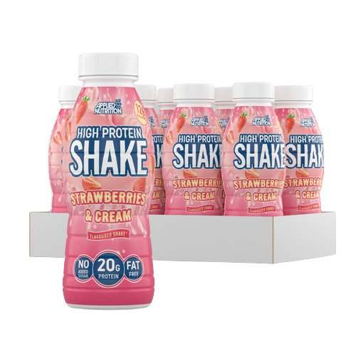 Applied Nutrition High Protein Shake, Strawberries & Cream - 8 x 330 ml.