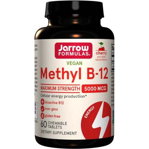 Jarrow Formulas Methyl B-12, 5000mcg (Cherry) - 60 vegan chewable tabs