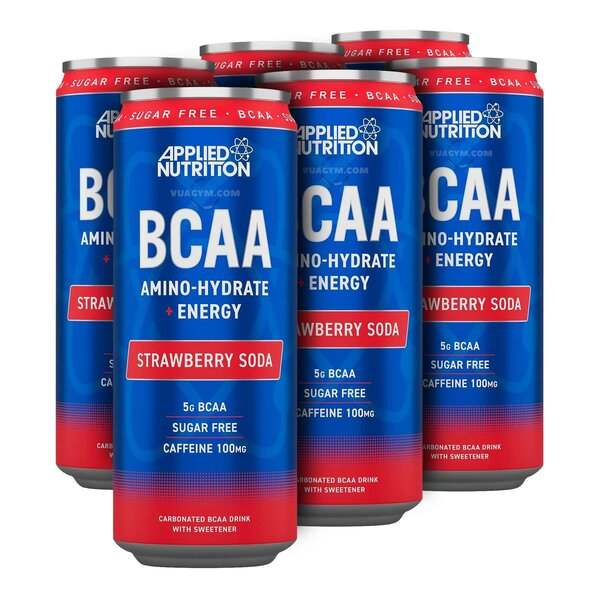 Applied Nutrition BCAA Amino-Hydrate + Energy Cans, Strawberry Soda - 12 x 330 ml.