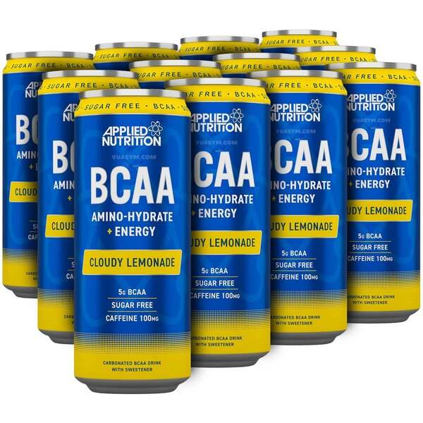 Applied Nutrition BCAA Amino-Hydrate + Energy Cans, Cloudy Lemonade - 12 x 330 ml.