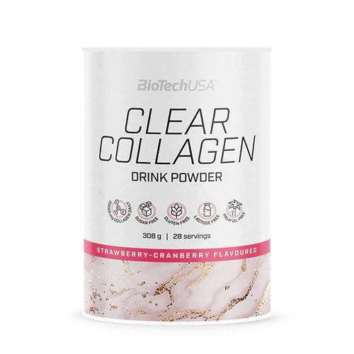 BioTechUSA Clear Collagen, Strawberry-Cranberry - 308 grams