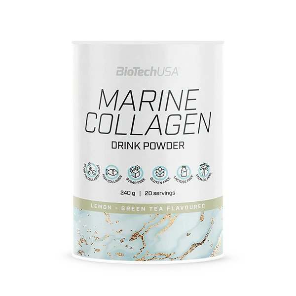 BioTechUSA Marine Collagen, Lemon-Green Tea - 240 grams