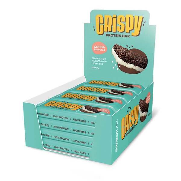 BioTechUSA Crispy Protein Bar, Cocoa - 16 x 40g