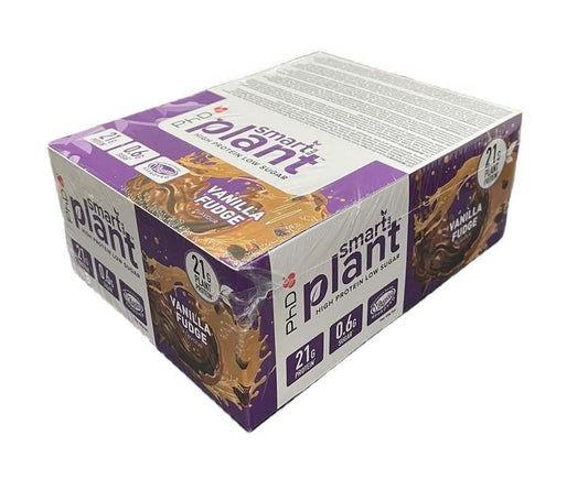 PhD Smart Bar Plant, Vanilla Fudge - 12 x 64g