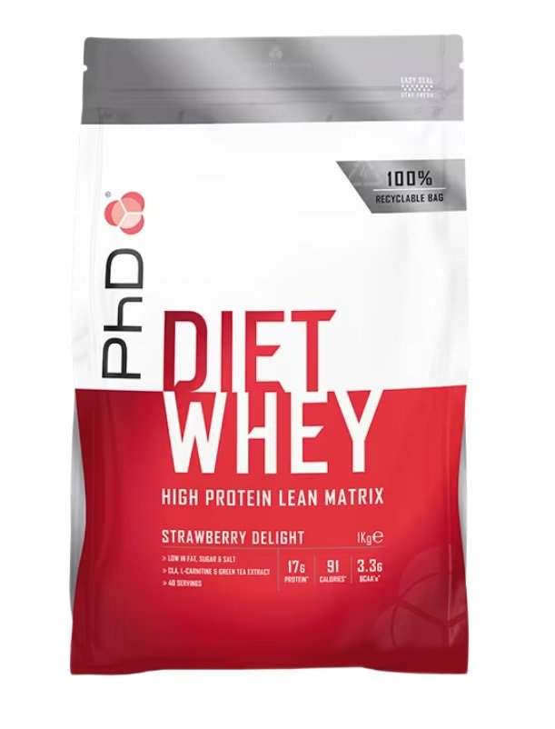 PhD Diet Whey, Strawberry Delight - 1000 grams