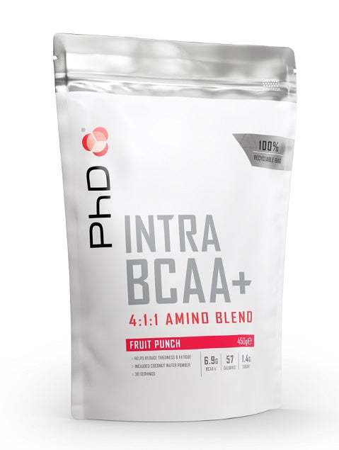 PhD Intra BCAA+, Fruit Punch - 450 grams