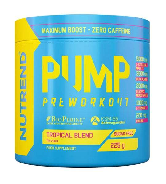 Nutrend Pump Pre-Workout, Tropical Blend - 225 grams