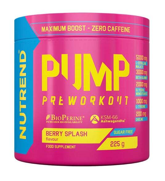 Nutrend Pump Pre-Workout, Berry Splash - 225 grams