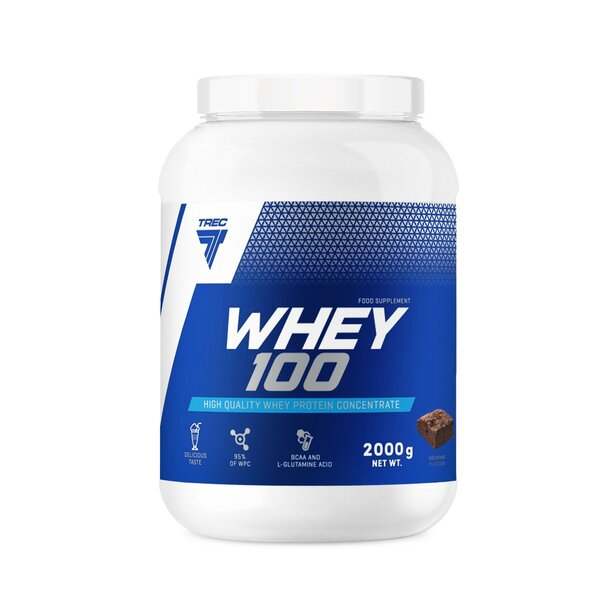 Trec Nutrition Whey 100 (Tub), Brownies - 2000 grams