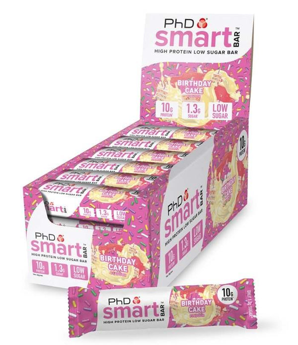 PhD Smart Bar, Birthday Cake - 24 x 32g