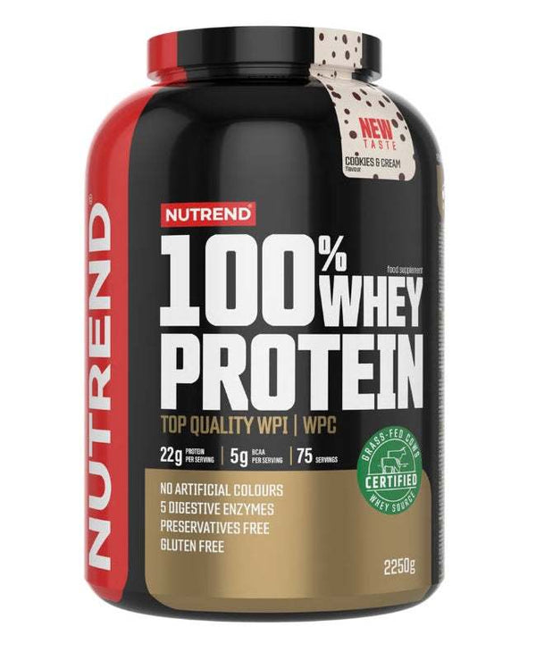 Nutrend 100% Whey Protein, Cookies & Cream - 2250 grams