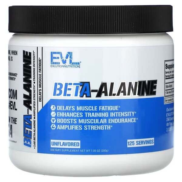 EVLution Nutrition Beta-Alanine, Unflavored - 200 grams