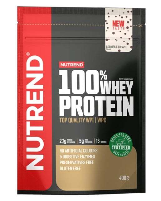 Nutrend 100% Whey Protein, Cookies & Cream - 400 grams