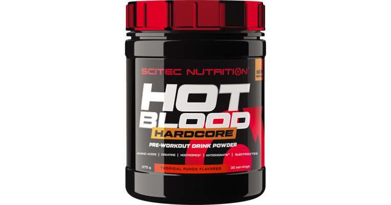 SciTec Hot Blood Hardcore, Tropical Punch - 375 grams