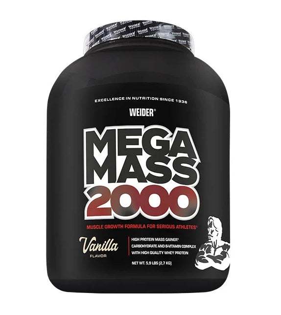 Weider Mega Mass 2000, Vanilla - 2700 grams