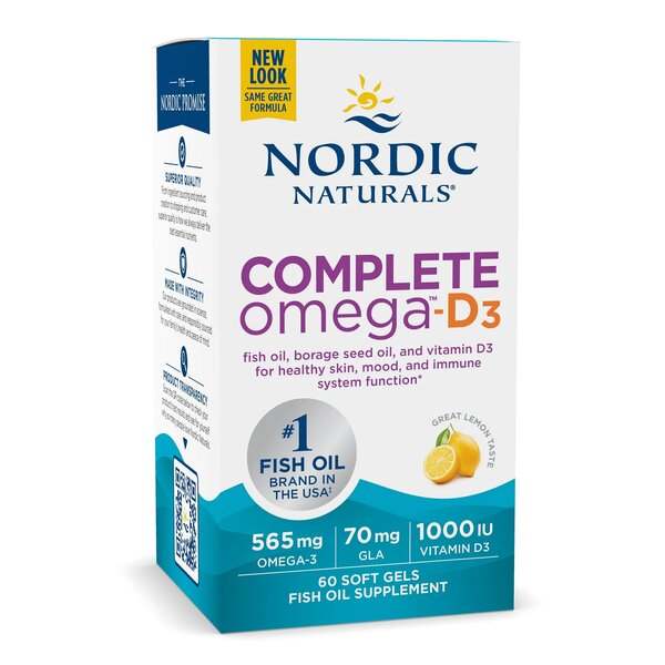 Nordic Naturals Complete Omega-D3, 565mg Lemon - 120 softgels