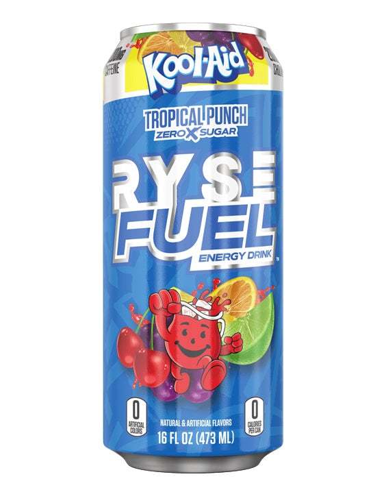 RYSE Fuel Energy Drink, Kool-Aid Tropical Punch - 12 x 473 ml.