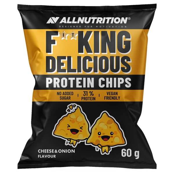 Allnutrition Fitking Delicious Protein Chips, Cheese and Onion - 60 grams