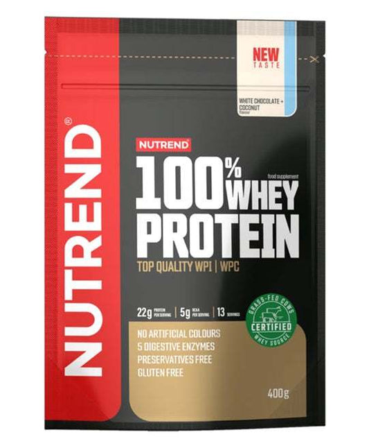 Nutrend 100% Whey Protein, White Chocolate + Coconut - 400 grams