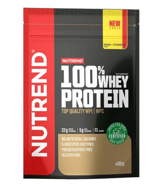 Nutrend 100% Whey Protein, Banana + Strawberry - 400 grams