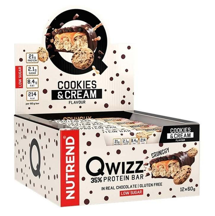 Nutrend Qwizz 35% Protein Bar, Cookies & Cream - 12 x 60g